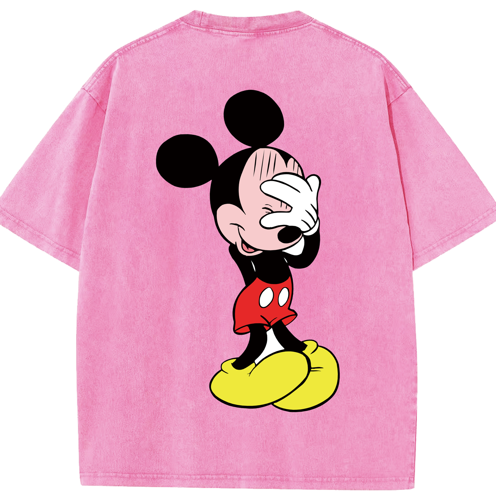 （画像用） ミッキーマウス Mickey Mouse 綿100% ヴィンテージ風 半袖Tシャツ（背面プリント）